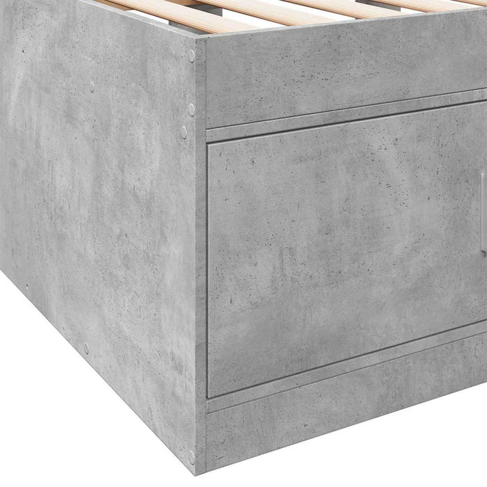 Cadru de pat cu depozitare Gri Beton 80 x 200 cm Lemn prelucrat WALTI