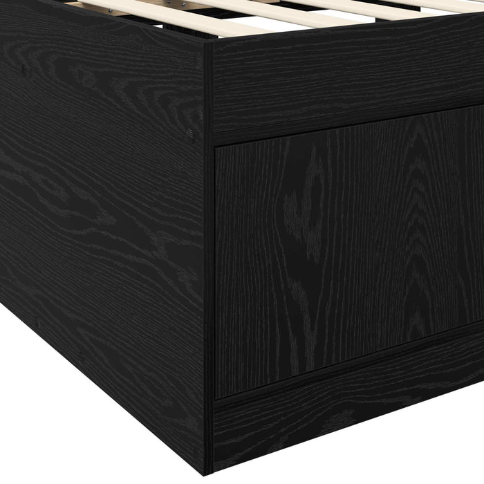 Cadru de pat cu depozitare cu sertar Stejar Negru 80 x 200 cm WALTI