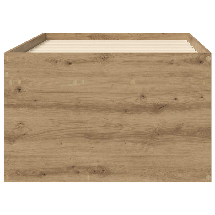 Cadru de pat cu depozitare cu raft Stejar artizanal 80 x 200 cm WALTI