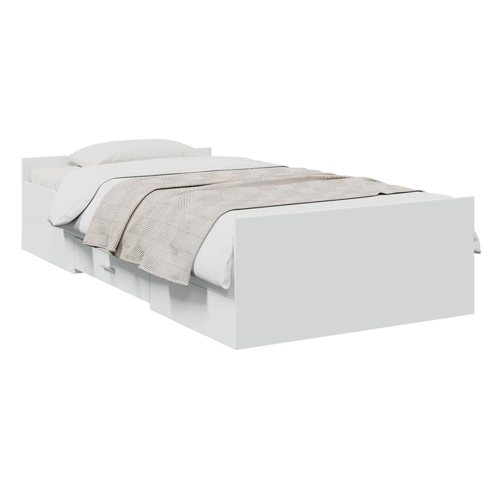 Cadru de pat cu depozitare Alb 80 x 200 cm Lemn prelucrat WALTI