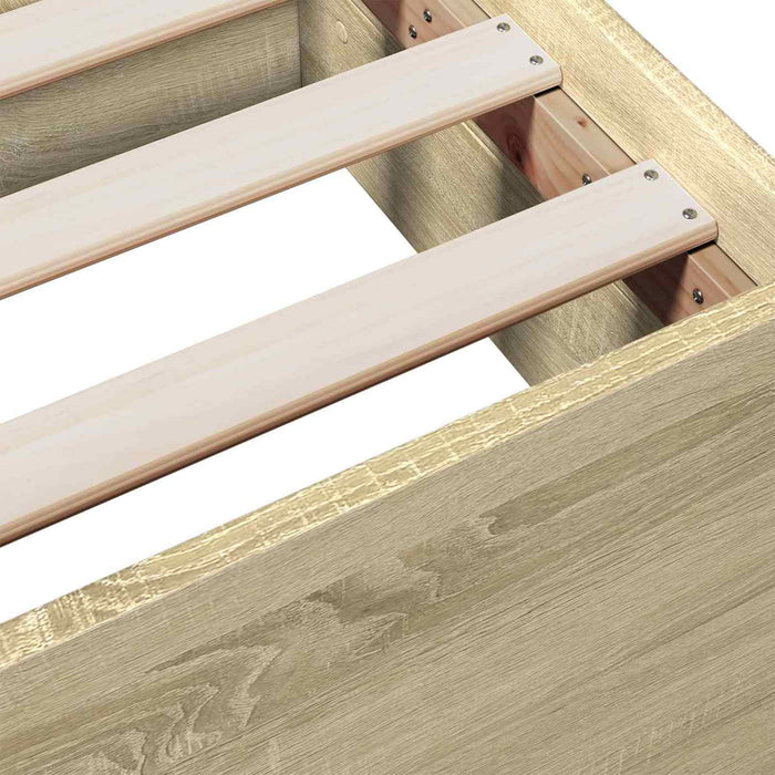 Cadru de pat cu depozitare cu sertar Stejar Sonoma 80 x 200 cm WALTI