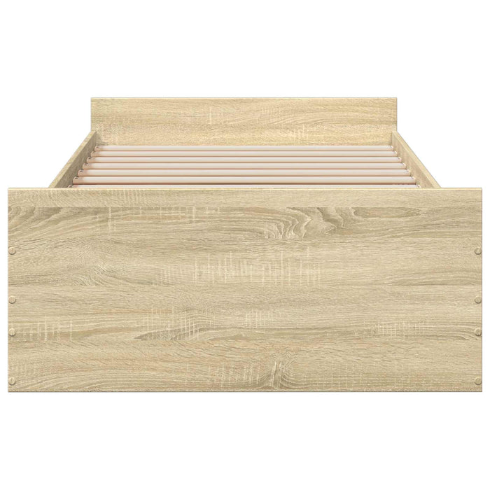 Cadru de pat cu depozitare cu sertar Stejar Sonoma 80 x 200 cm WALTI