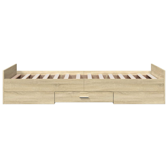 Cadru de pat cu depozitare cu sertar Stejar Sonoma 80 x 200 cm WALTI