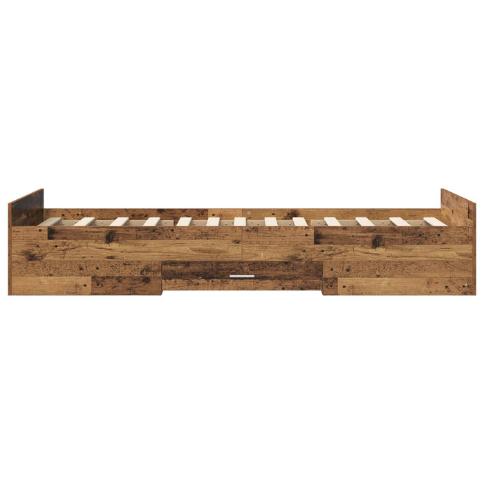 Cadru de pat cu depozitare cu sertar Lemn vechi 80 x 200 cm WALTI