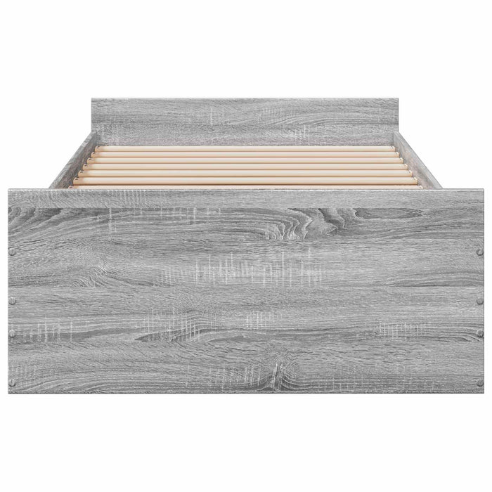 Cadru de pat cu depozitare cu sertar Sonoma gri 80 x 200 cm WALTI