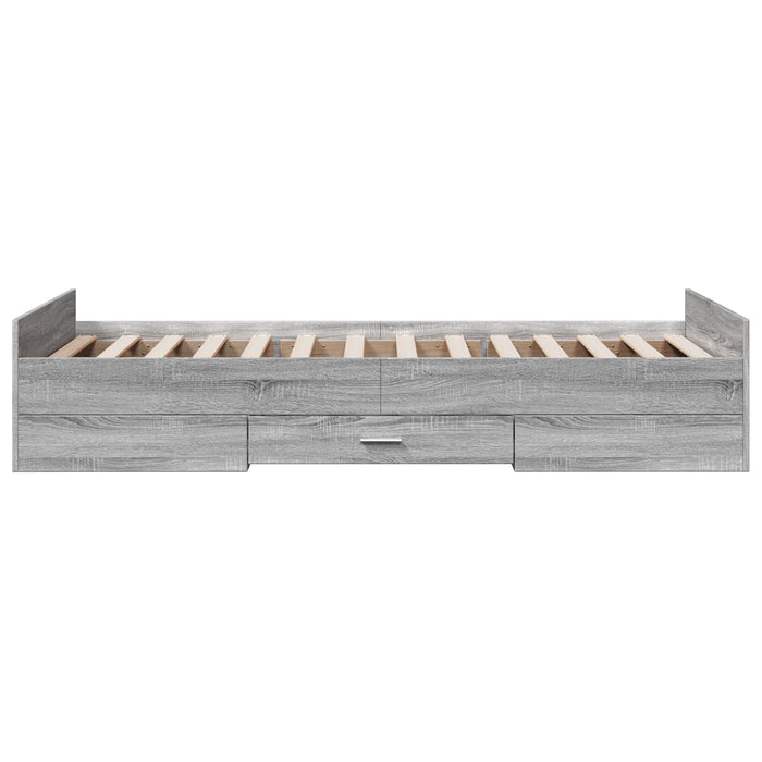 Cadru de pat cu depozitare cu sertar Sonoma gri 80 x 200 cm WALTI