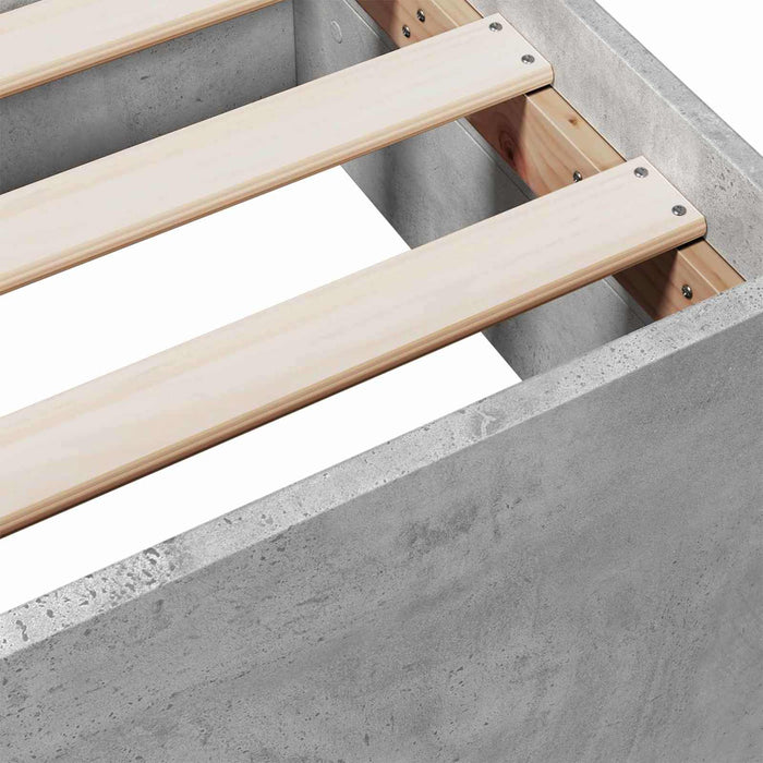 Cadru de pat cu depozitare Gri Beton 80 x 200 cm Lemn prelucrat WALTI