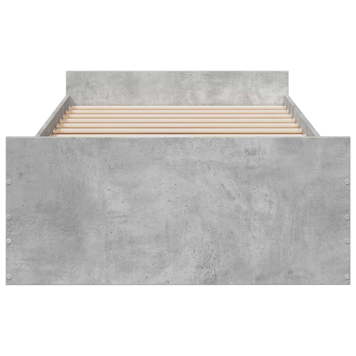 Cadru de pat cu depozitare Gri Beton 80 x 200 cm Lemn prelucrat WALTI