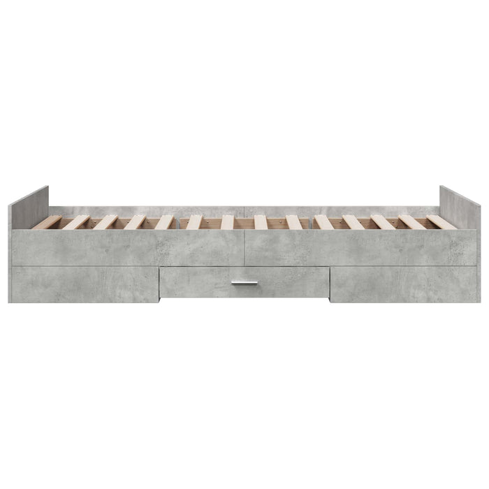 Cadru de pat cu depozitare Gri Beton 80 x 200 cm Lemn prelucrat WALTI