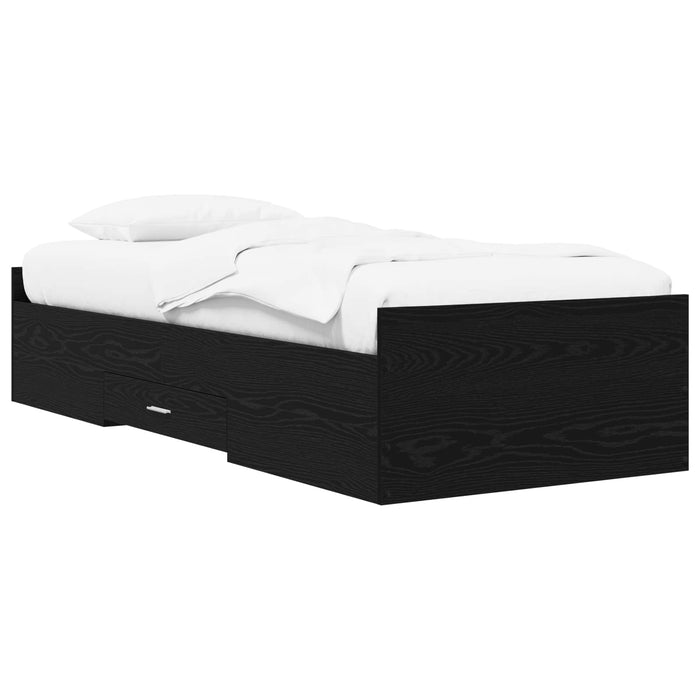 Cadru de pat cu depozitare cu sertar Stejar Negru 80 x 200 cm WALTI