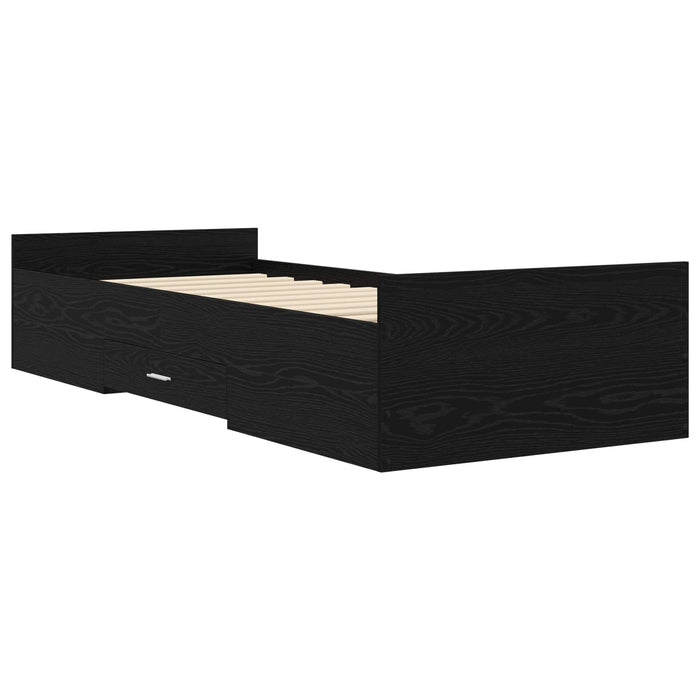 Cadru de pat cu depozitare cu sertar Stejar Negru 80 x 200 cm WALTI