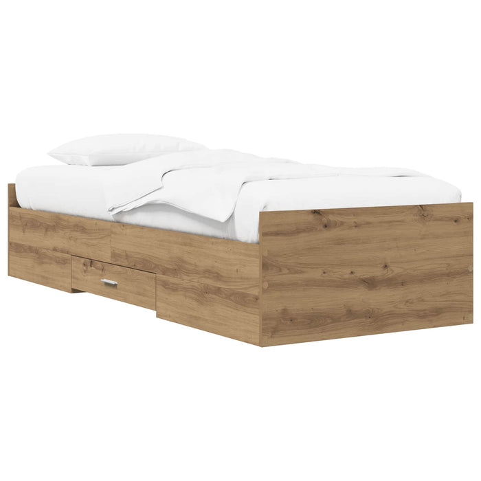 Cadru de pat cu depozitare Stejar artizanal 80 x 200 cm WALTI