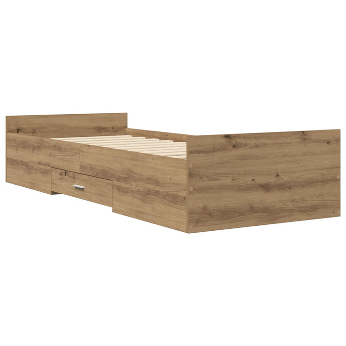 Cadru de pat cu depozitare Stejar artizanal 80 x 200 cm WALTI