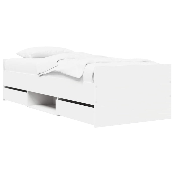 Cadru de pat cu depozitare Alb 80 x 200 cm Lemn prelucrat WALTI
