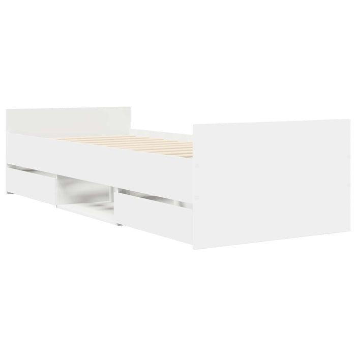 Cadru de pat cu depozitare Alb 80 x 200 cm Lemn prelucrat WALTI