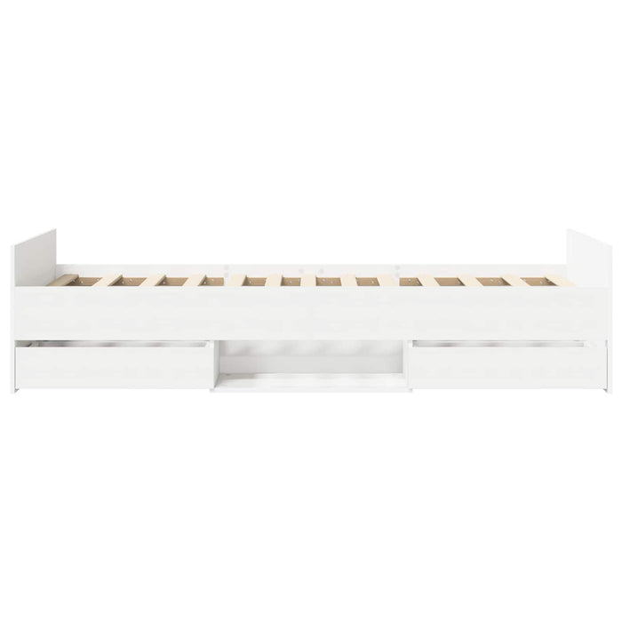 Cadru de pat cu depozitare Alb 80 x 200 cm Lemn prelucrat WALTI