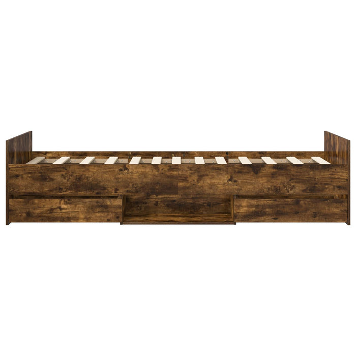Cadru de pat cu depozitare Stejar fumuriu 80 x 200 cm WALTI