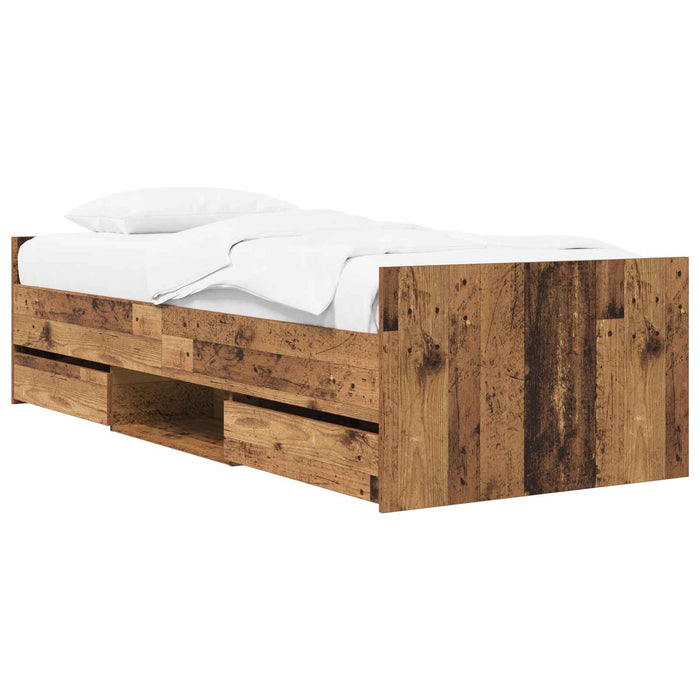 Cadru de pat cu depozitare Lemn vechi 80 x 200 cm WALTI