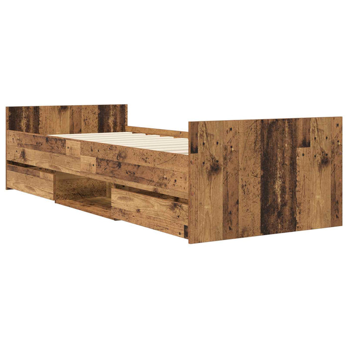 Cadru de pat cu depozitare Lemn vechi 80 x 200 cm WALTI