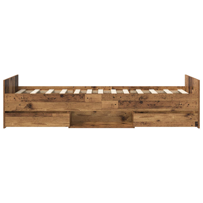 Cadru de pat cu depozitare Lemn vechi 80 x 200 cm WALTI