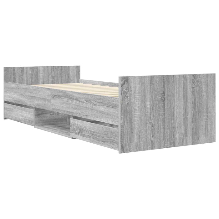 Cadru de pat cu depozitare Sonoma gri 80 x 200 cm WALTI