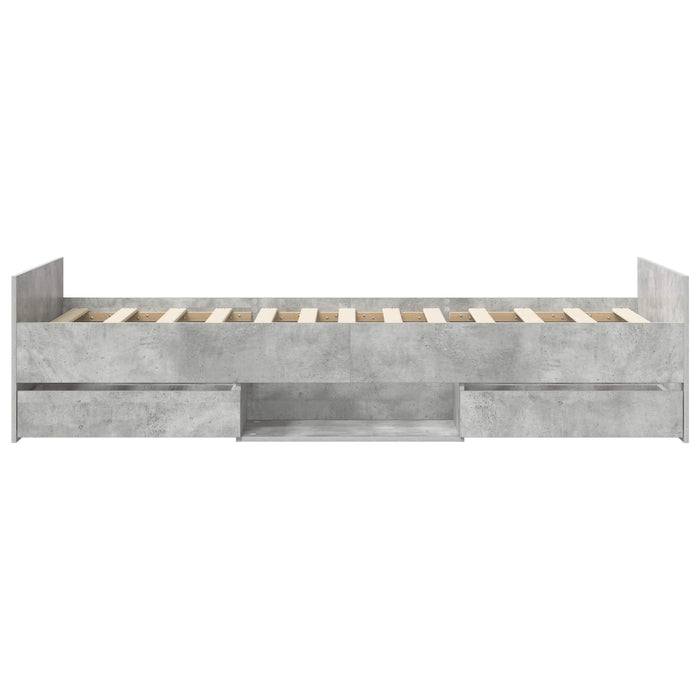 Cadru de pat cu depozitare Gri Beton 80 x 200 cm Lemn prelucrat WALTI