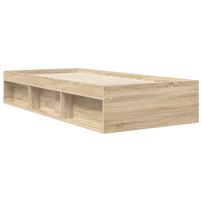 Cadru de pat cu depozitare cu raft Stejar Sonoma 80 x 200 cm WALTI