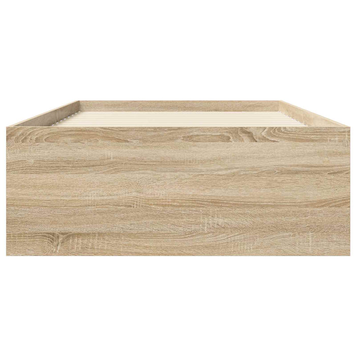 Cadru de pat cu depozitare cu raft Stejar Sonoma 80 x 200 cm WALTI