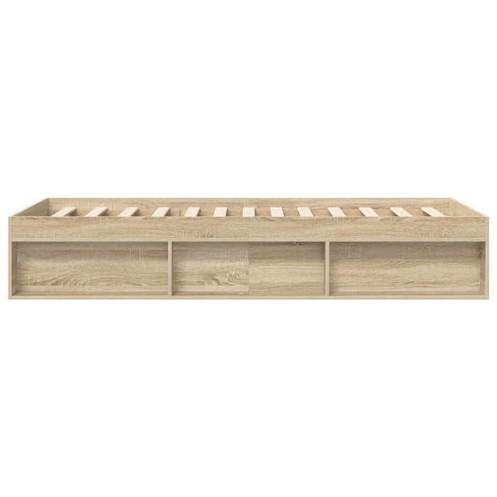 Cadru de pat cu depozitare cu raft Stejar Sonoma 80 x 200 cm WALTI