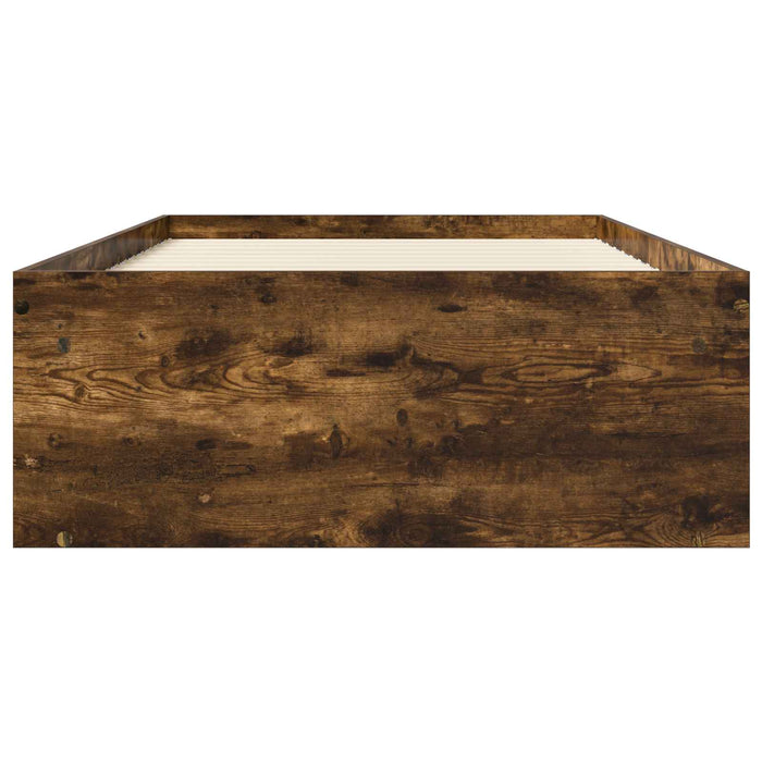 Cadru de pat cu depozitare cu raft Stejar fumuriu 80 x 200 cm WALTI