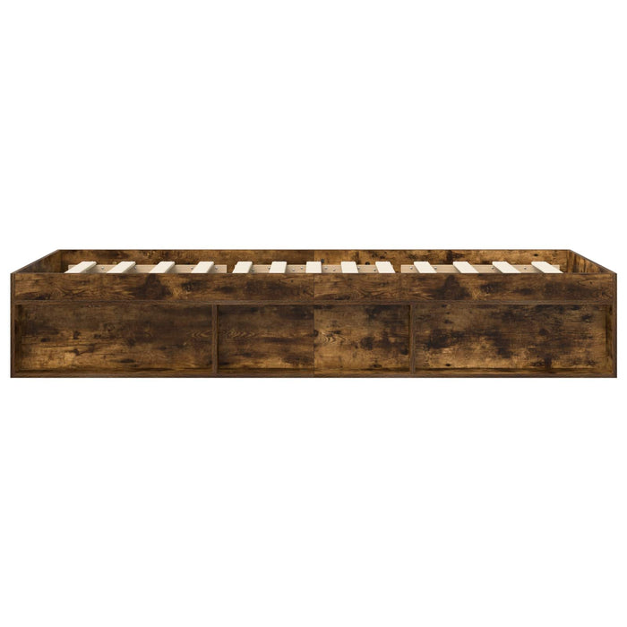 Cadru de pat cu depozitare cu raft Stejar fumuriu 80 x 200 cm WALTI