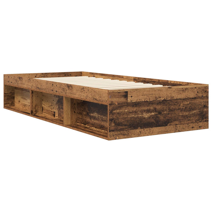 Cadru de pat cu depozitare cu raft Lemn vechi 80 x 200 cm WALTI