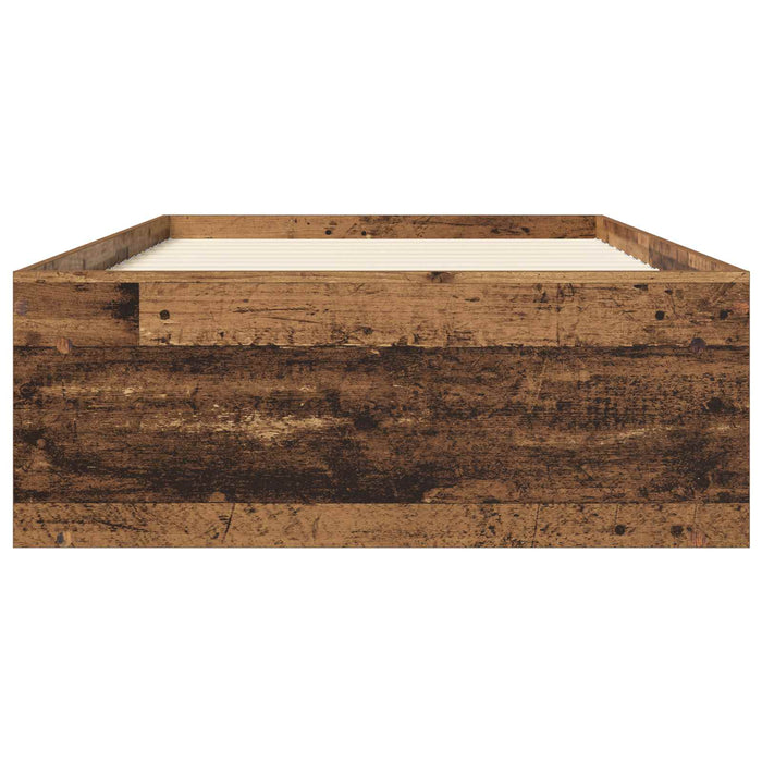 Cadru de pat cu depozitare cu raft Lemn vechi 80 x 200 cm WALTI