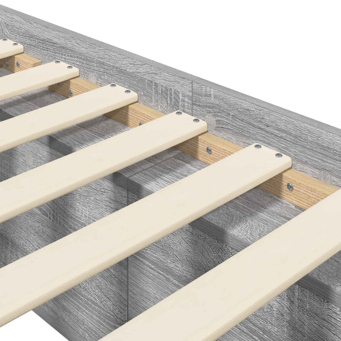 Cadru de pat cu depozitare cu raft Sonoma gri 80 x 200 cm WALTI