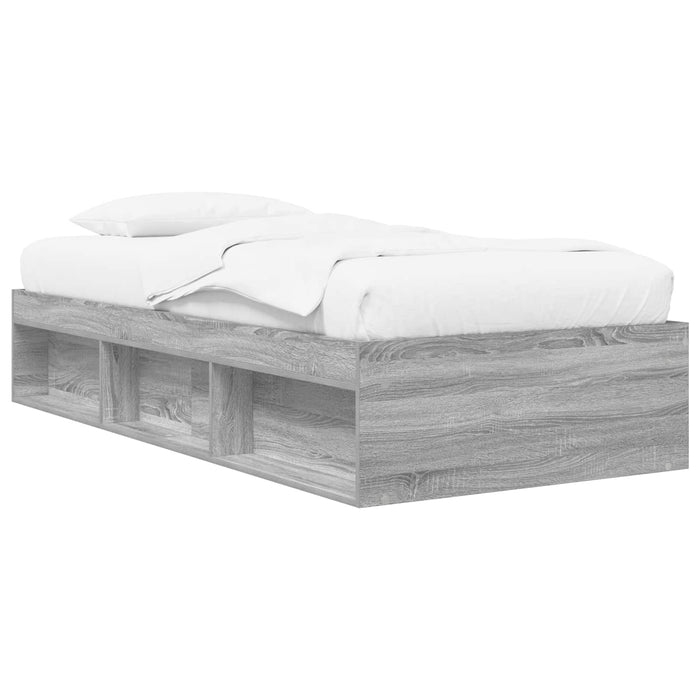 Cadru de pat cu depozitare cu raft Sonoma gri 80 x 200 cm WALTI