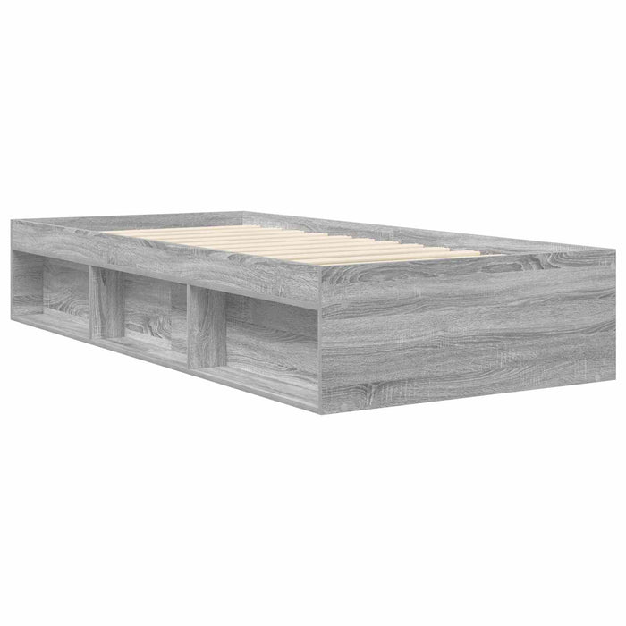 Cadru de pat cu depozitare cu raft Sonoma gri 80 x 200 cm WALTI