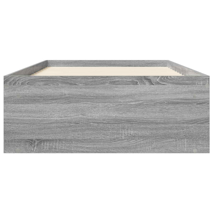 Cadru de pat cu depozitare cu raft Sonoma gri 80 x 200 cm WALTI