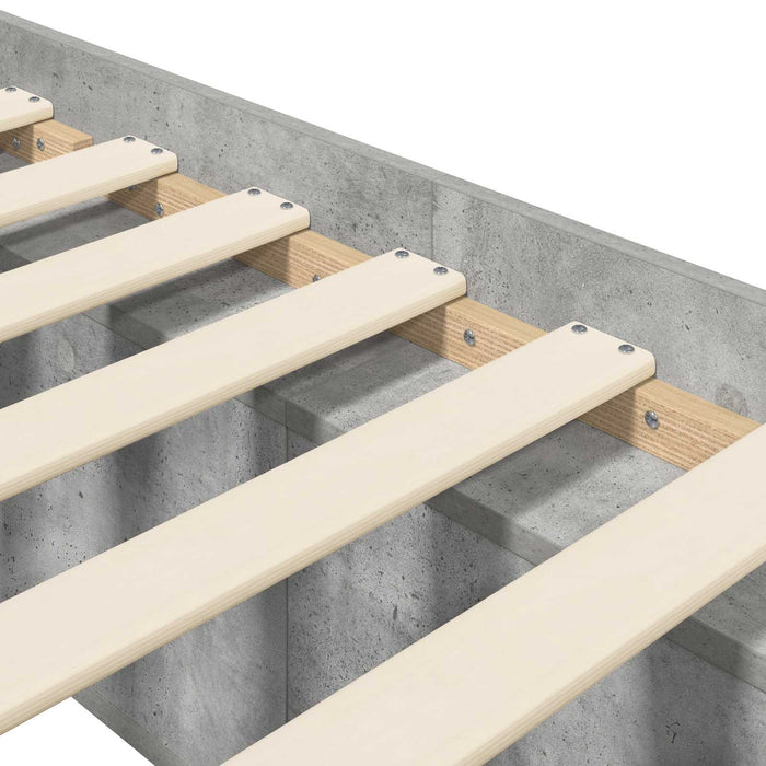 Cadru de pat cu depozitare Gri Beton 80 x 200 cm Lemn prelucrat WALTI