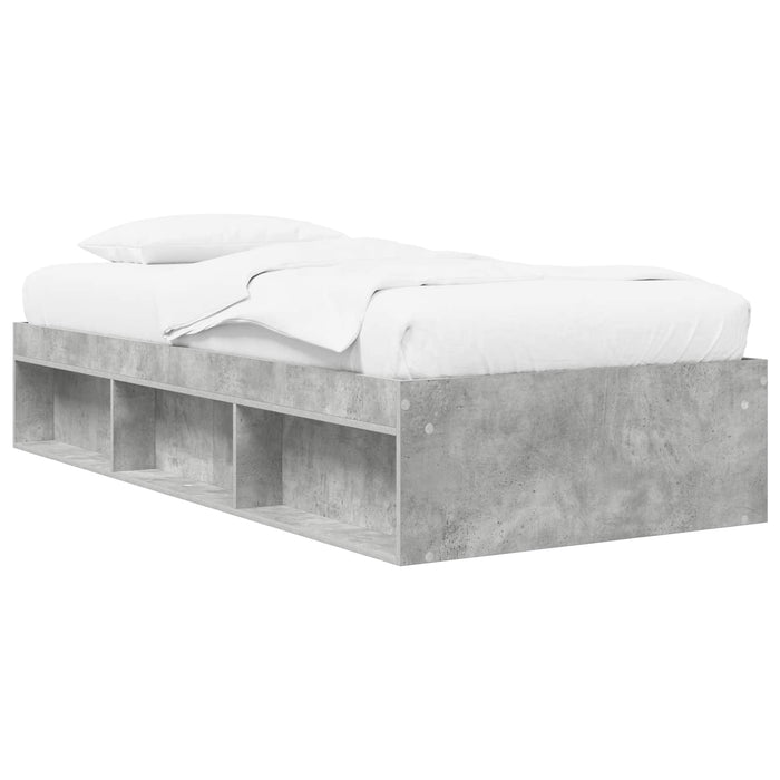 Cadru de pat cu depozitare Gri Beton 80 x 200 cm Lemn prelucrat WALTI
