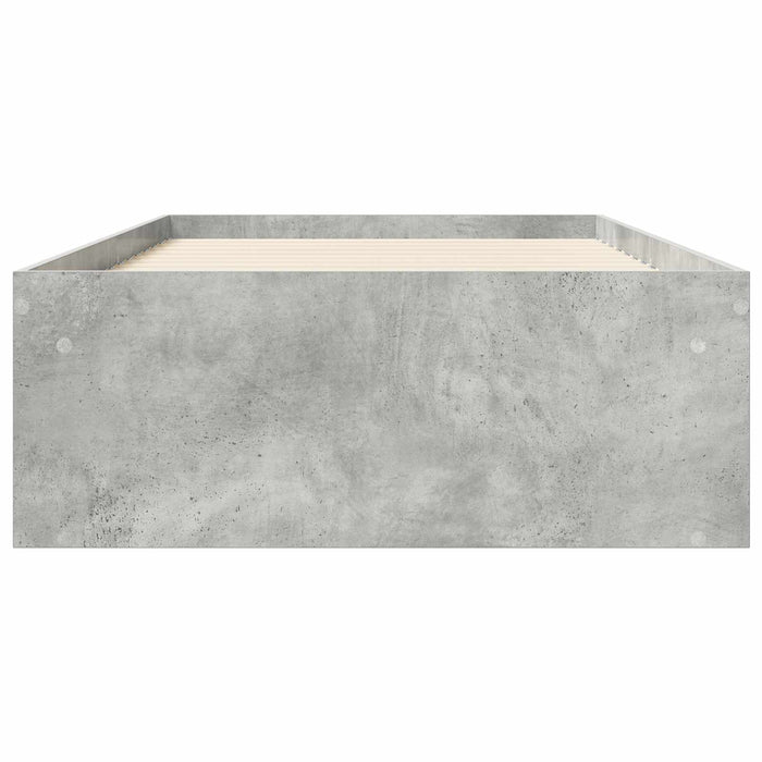 Cadru de pat cu depozitare Gri Beton 80 x 200 cm Lemn prelucrat WALTI