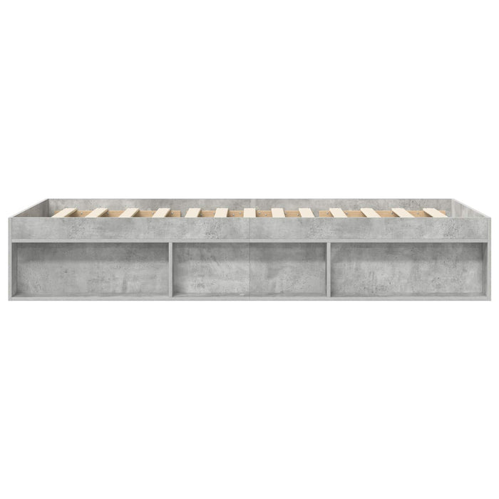 Cadru de pat cu depozitare Gri Beton 80 x 200 cm Lemn prelucrat WALTI