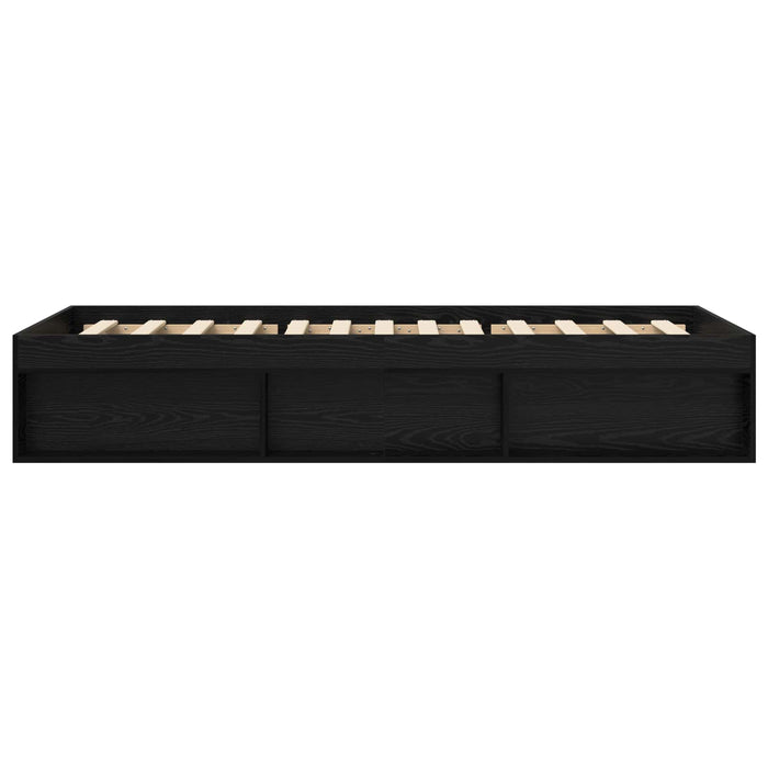 Cadru de pat cu depozitare cu raft Stejar Negru 80 x 200 cm WALTI