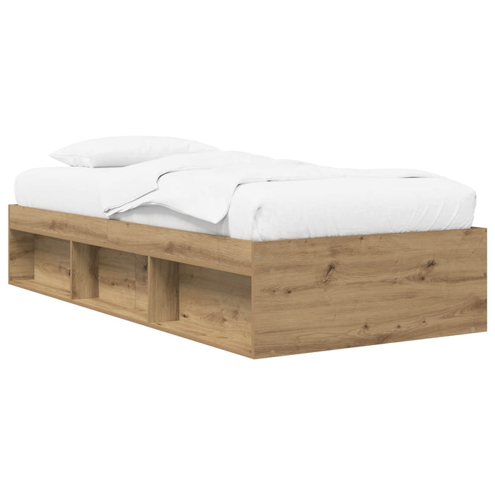 Cadru de pat cu depozitare cu raft Stejar artizanal 80 x 200 cm WALTI