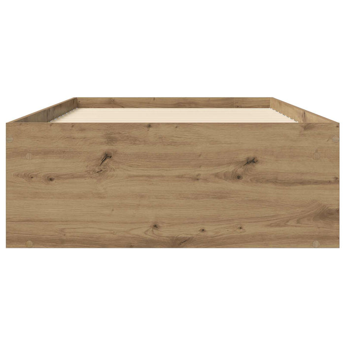 Cadru de pat cu depozitare cu raft Stejar artizanal 80 x 200 cm WALTI
