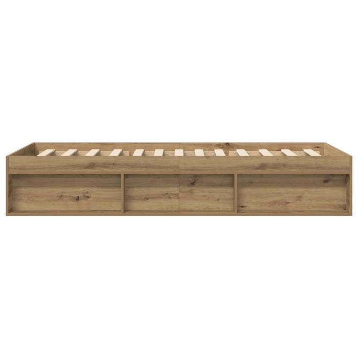 Cadru de pat cu depozitare cu raft Stejar artizanal 80 x 200 cm WALTI