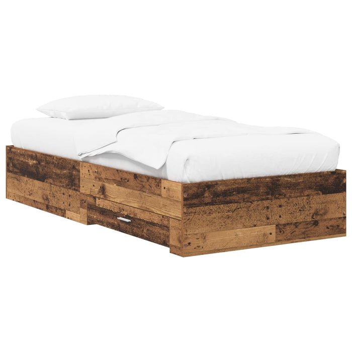 Cadru de pat cu depozitare Lemn vechi 80 x 200 cm WALTI