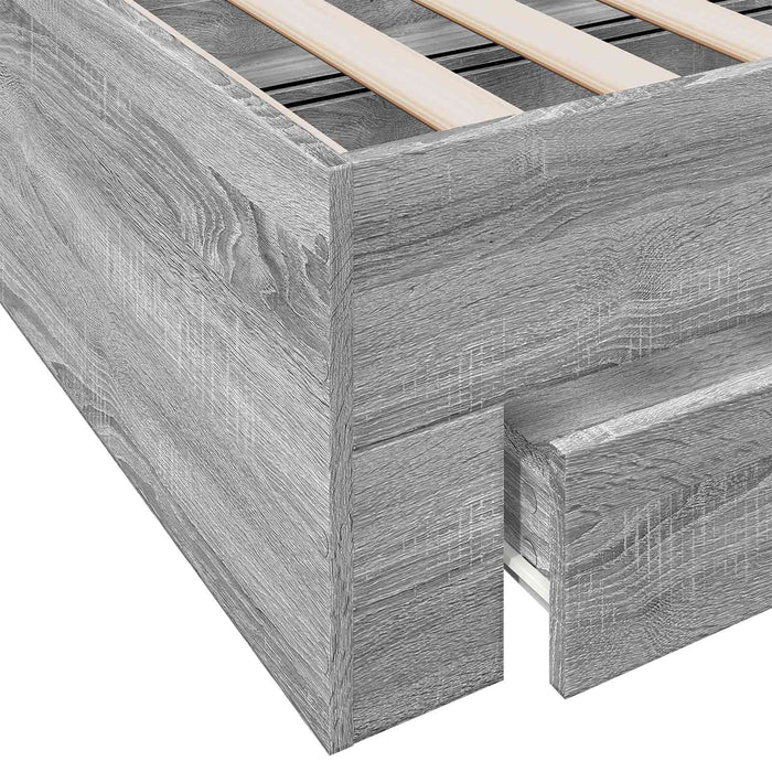 Cadru de pat cu depozitare Sonoma gri 80 x 200 cm WALTI