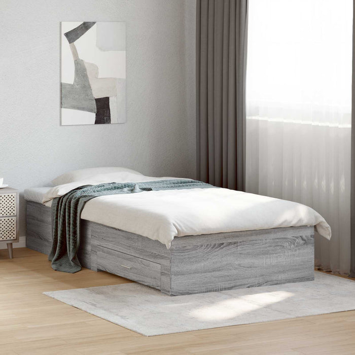 Cadru de pat cu depozitare Sonoma gri 80 x 200 cm WALTI