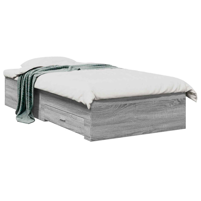 Cadru de pat cu depozitare Sonoma gri 80 x 200 cm WALTI