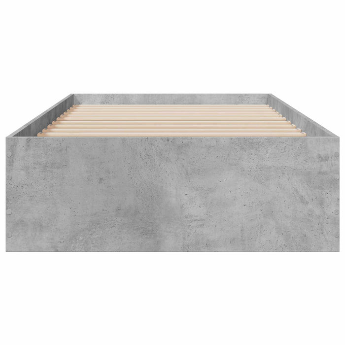 Cadru de pat cu depozitare Gri Beton 80 x 200 cm Lemn prelucrat WALTI